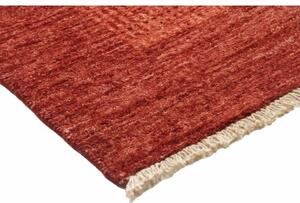 Tappeto Essenzia Geometrico Rosso Ruggine Arancione Bruciato Corsia 74x199 Cm