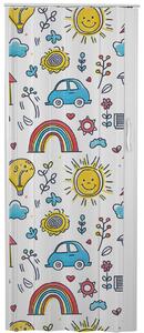 STANDOM, porta scorrevole in plastica, modello "KIDS", decorata, altezza 83 cm, larghezza 201,5 cm