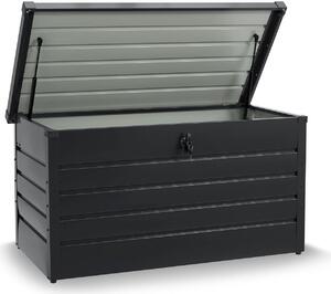 Juskys box in metallo Limani 380 litri - box da esterno - impermeabile, chiudibile a chiave - box da giardino, box per cuscini, box per cuscini da giardino antracite