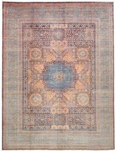 Tappeto Kairo Medaglione Blu Petrolio Beige 276x356 Cm