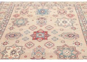 Tappeto Kazak Stilizzato Beige Azzurro 189x272 Cm