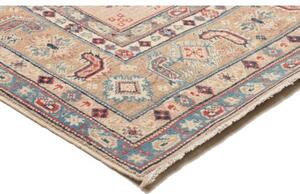 Tappeto Kazak Stilizzato Beige Azzurro 189x272 Cm