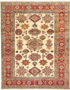 Tappeto Kazak Fine Geometrico Avorio Rosso 153x195 Cm