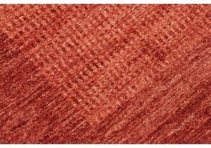 Tappeto Essenzia Geometrico Rosso Ruggine Arancione Bruciato Corsia 74x199 Cm