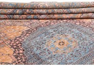 Tappeto Kairo Medaglione Blu Petrolio Beige 276x356 Cm