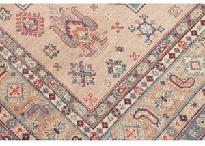 Tappeto Kazak Stilizzato Beige Azzurro 189x272 Cm