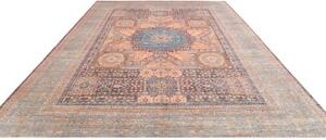 Tappeto Kairo Medaglione Blu Petrolio Beige 276x356 Cm