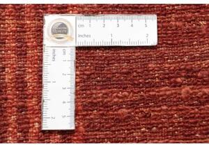 Tappeto Essenzia Geometrico Rosso Ruggine Arancione Bruciato Corsia 74x199 Cm