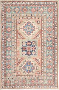 Tappeto Kazak Stilizzato Azzurro Beige 105x157 Cm