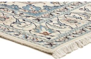 Tappeto Nain Kashmar Medaglione Floreale Blu Scuro Avorio 165x245 Cm