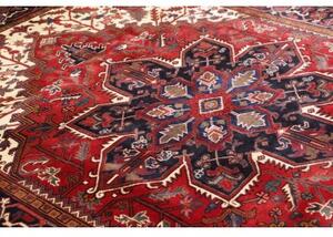 Tappeto Gorawan Stilizzato Rosso Blu Scuro 210x287 Cm