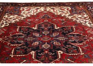 Tappeto Gorawan Stilizzato Rosso Blu Scuro 210x287 Cm