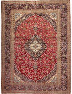 Tappeto Ardakan Medaglione Floreale Rosso Blu Scuro 300x395 Cm
