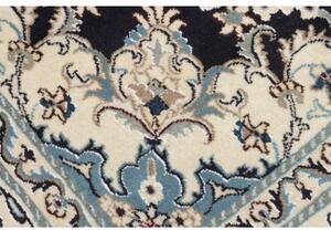 Tappeto Nain Kashmar Medaglione Floreale Blu Scuro Avorio 165x245 Cm