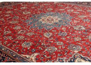 Tappeto Sarough Medaglione Floreale Rosso Blu 306x395 Cm