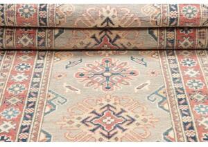 Tappeto Kazak Geometrico Verde Salvia Rosso Corallo Corsia 82x289 Cm