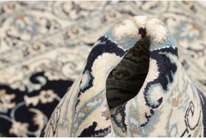 Tappeto Nain Kashmar Medaglione Floreale Blu Scuro Avorio 165x245 Cm