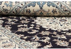 Tappeto Nain Kashmar Medaglione Floreale Blu Scuro Avorio 165x245 Cm