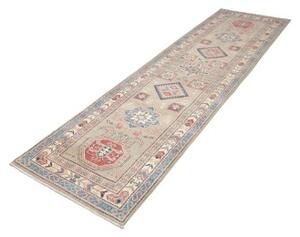 Tappeto Kazak Geometrico Beige Blu Corsia 84x307 Cm