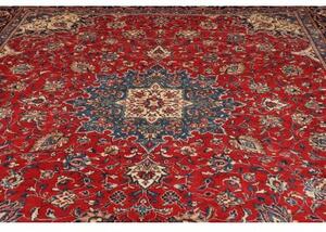 Tappeto Sarough Medaglione Floreale Rosso Blu 306x395 Cm