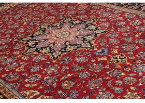 Tappeto Nadjafabad Medaglione Floreale Rosso Blu Scuro 220x330 Cm