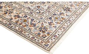 Tappeto Kashan Medaglione Floreale Avorio Blu 197x300 Cm