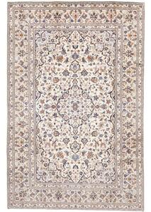 Tappeto Kashan Medaglione Floreale Avorio Blu 197x300 Cm