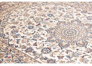 Tappeto Kashan Medaglione Floreale Avorio Blu 197x295 Cm