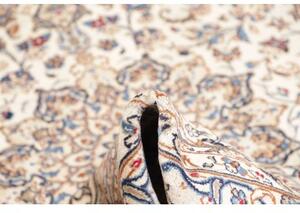 Tappeto Kashan Medaglione Floreale Avorio Blu 197x295 Cm
