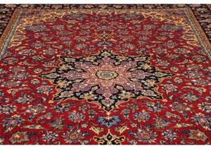 Tappeto Nadjafabad Medaglione Floreale Rosso Blu Scuro 220x330 Cm