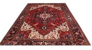 Tappeto Gorawan Stilizzato Rosso Blu Scuro 223x297 Cm