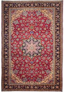 Tappeto Nadjafabad Medaglione Floreale Rosso Blu Scuro 220x330 Cm