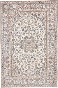 Tappeto Kashan Medaglione Floreale Avorio Blu 197x295 Cm