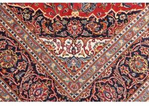 Tappeto Ardakan Medaglione Floreale Rosso Blu Scuro 200x304 Cm