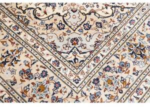 Tappeto Kashan Medaglione Floreale Avorio Blu 197x300 Cm