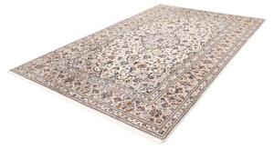 Tappeto Kashan Medaglione Floreale Avorio Blu 197x300 Cm