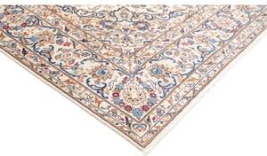 Tappeto Kashan Medaglione Floreale Avorio Blu 197x295 Cm