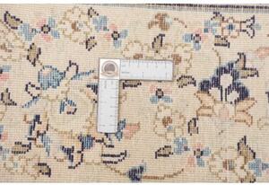 Tappeto Kashan Medaglione Floreale Avorio Blu 197x300 Cm