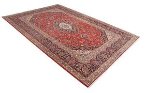 Tappeto Ardakan Medaglione Floreale Rosso Blu Scuro 200x304 Cm