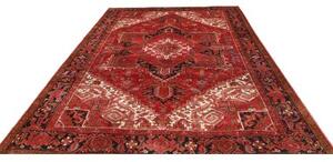 Tappeto Gorawan Stilizzato Rosso Blu Scuro 245x330 Cm
