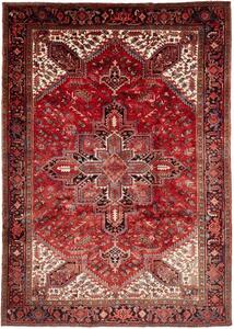 Tappeto Gorawan Stilizzato Rosso Nero 252x358 Cm