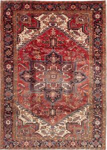 Tappeto Gorawan Stilizzato Rosso Mattone Blu Scuro 235x327 Cm