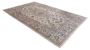 Tappeto Kashan Medaglione Floreale Avorio Blu 197x305 Cm