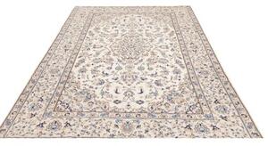 Tappeto Kashan Medaglione Floreale Avorio Blu 190x296 Cm