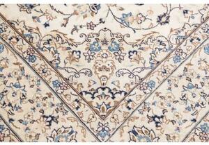 Tappeto Kashan Medaglione Floreale Avorio Blu 190x296 Cm