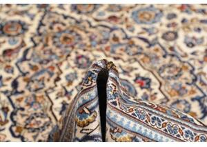 Tappeto Kashan Medaglione Floreale Avorio Blu 197x305 Cm