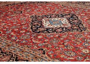 Tappeto Ardakan Medaglione Floreale Rosso Blu Scuro 290x400 Cm