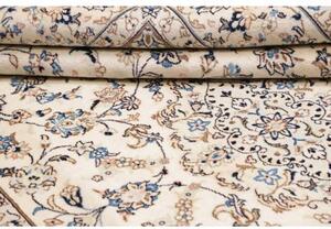 Tappeto Kashan Medaglione Floreale Avorio Blu 190x296 Cm