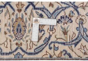 Tappeto Kashan Medaglione Floreale Avorio Blu 197x305 Cm