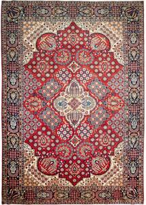 Tappeto Nadjafabad Stilizzato Rosso Blu Scuro 288x410 Cm
